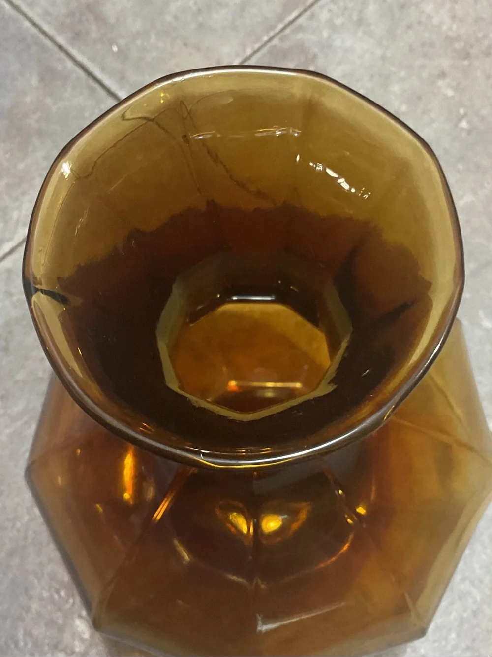 Indiana Glass Amber Sculpted Accent Vase